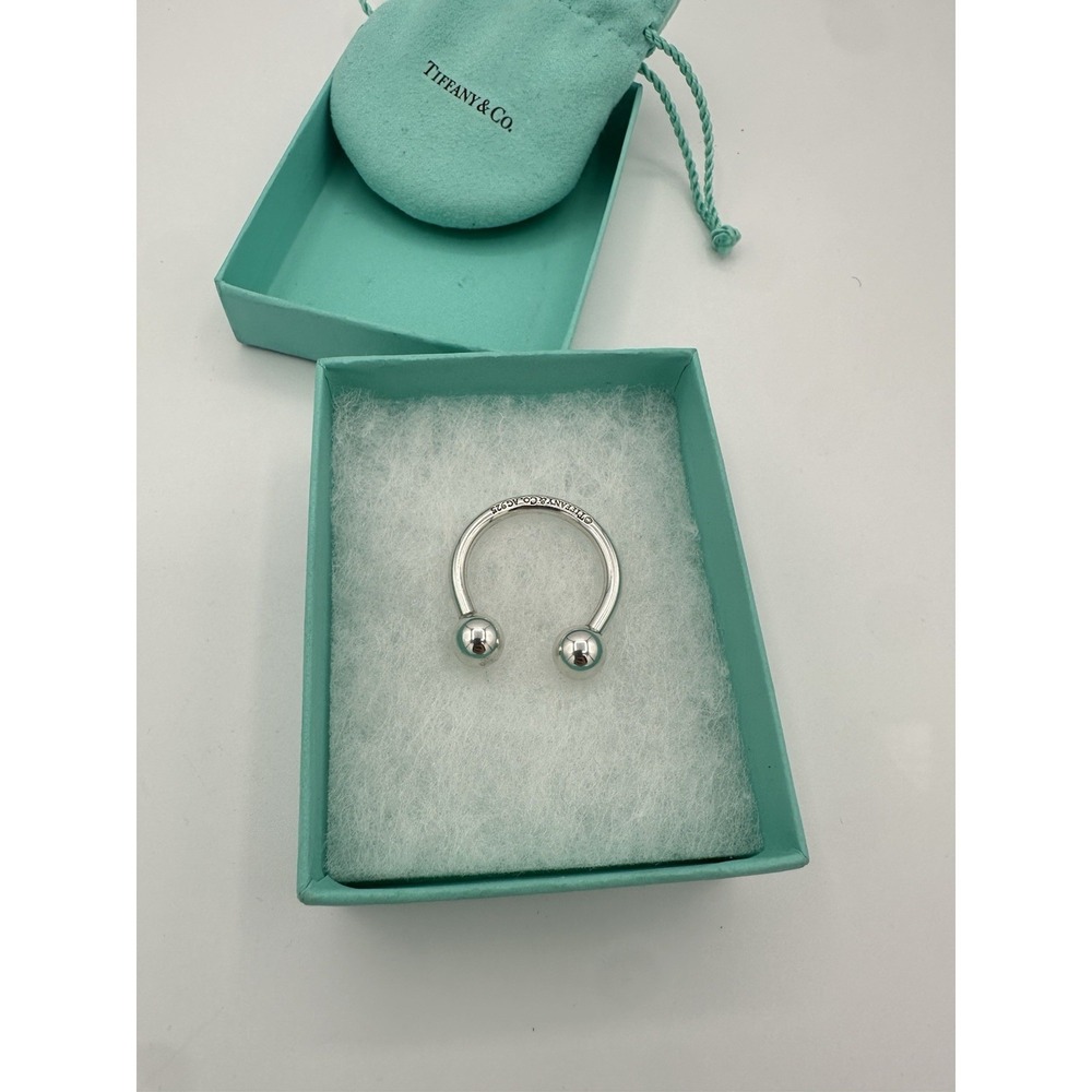 Tiffany & Co. 925 Sterling Silver Vintage Key Ring With Charm Engraved